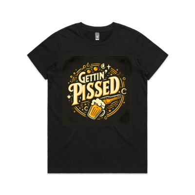 Gettin' Pissed Ladies Maple Tshirt Thumbnail